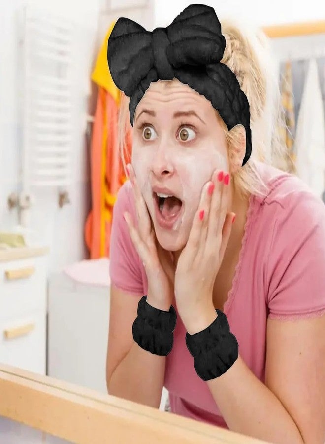 طقم ربطات رأس سبا من ليويلز، طقم ربطات رأس للمكياج، إكسسوارات للعناية بالبشرة وغسل الوجه، ربطات رأس ومعصم للبنات لغسل الوجه - Image 3